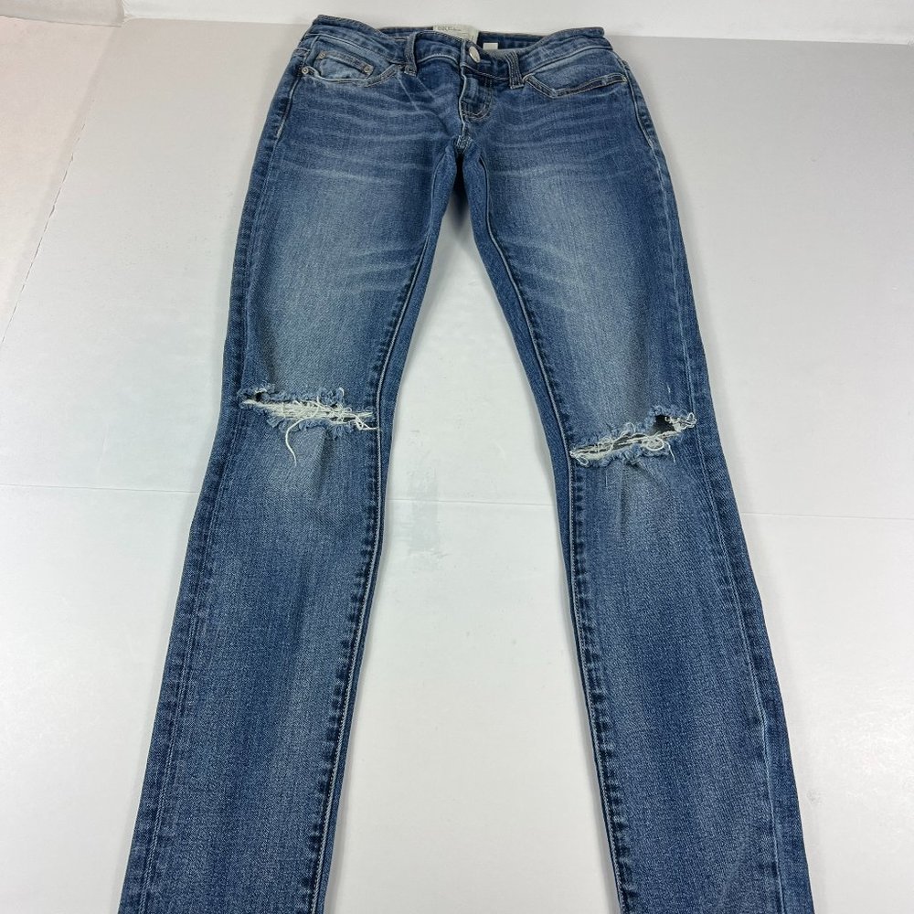 BKE Buckle Jeans Women's 24 Regular Stella Skinny Blue Distressed Stretch Denim